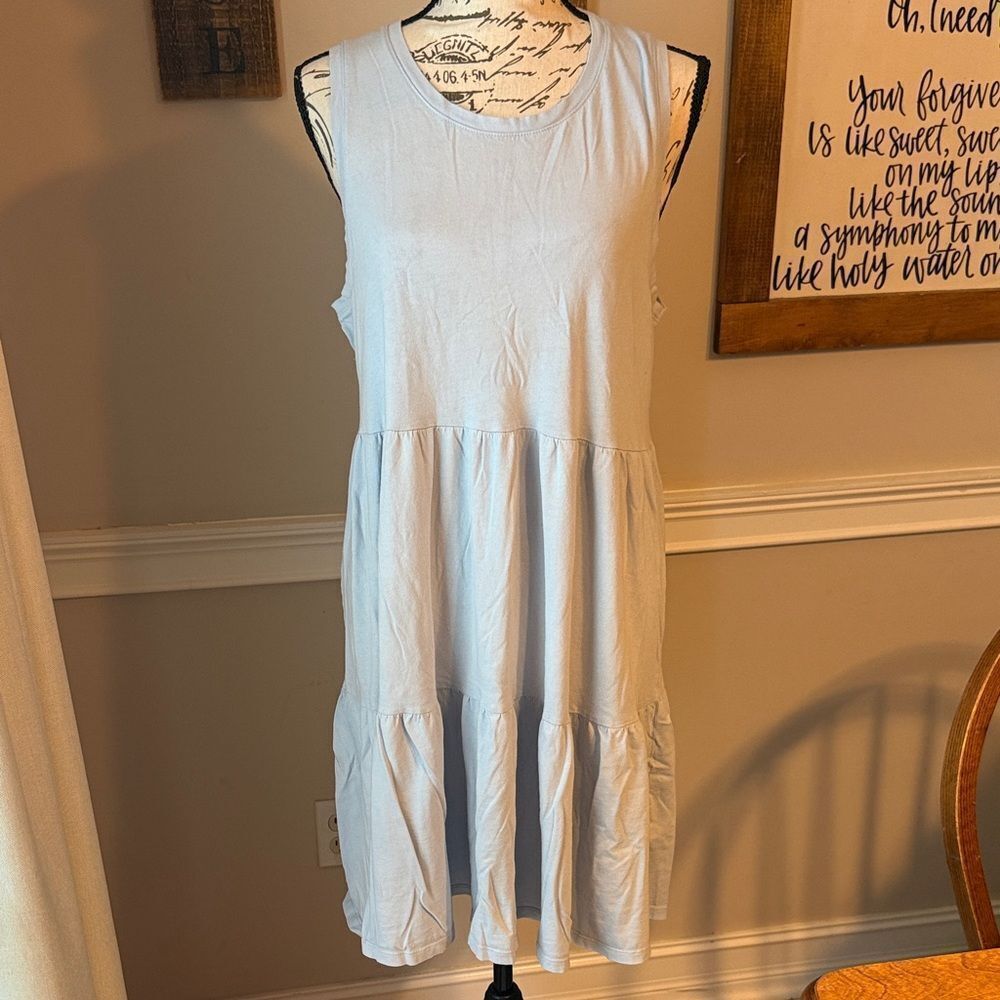 J. Crew Sleeveless Midi Dress in Soft Blue